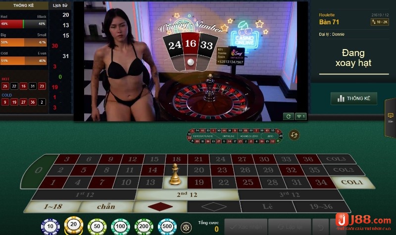 Sau khi nạp tiền vào tài khoản anh em có thể trải nghiệm Roulette tại J88