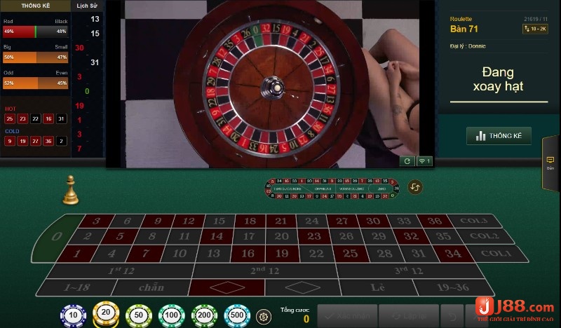 Roulette J88 có giao diện cực kỳ thu hút